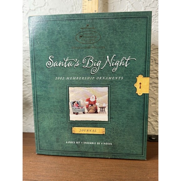 NIB 2002 Hallmark Keepsake Ornament Santa’s Big Night 4 Piece Membership Set - Picture 2 of 5